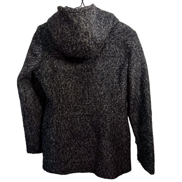 Anne Klein Wool Hooded Coat Womens M Winter Overcoat Warm Cozy Minimalist Office - Picture 2 of 13